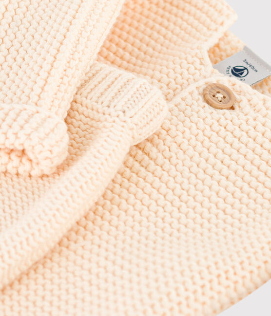 Completo 2 pezzi bebè in maglia di cotone ecru AVALANCHE