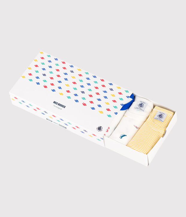 Confezione da 5 body a canottiera in cotone con animali marini multicolore