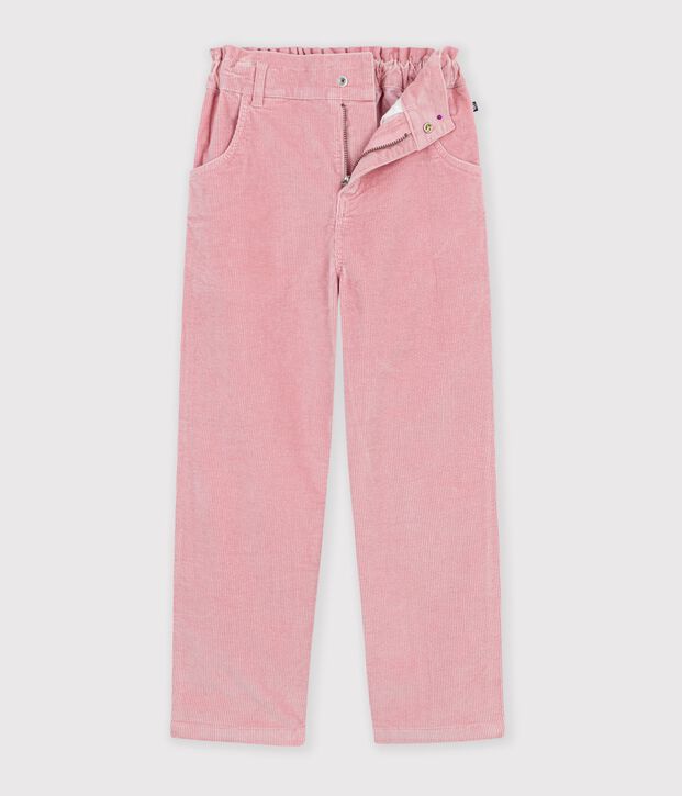 Pantaloni in velluto bambino rosa