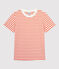 T-shirt marinière in cotone Donna bianco MARSHMALLOW/ CAROTTE