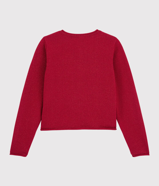 Cardigan in cotone bambina rosso TERKUIT BRILLANT