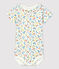 Body con collo collerette a fiori in cotone bebè bianco MARSHMALLOW/bianco MULTICO