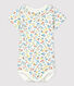 Body con collo collerette a fiori in cotone bebè