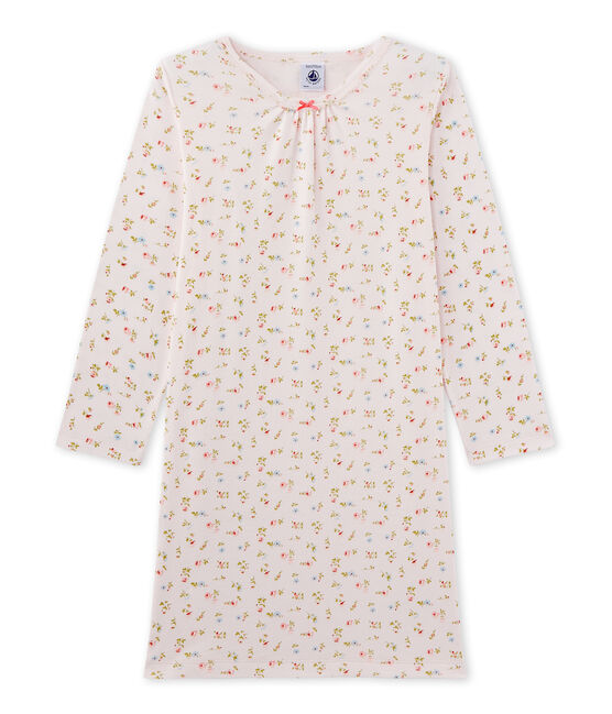 Chemise de nuit fille à imprimé petites fleurs rosa VIENNE/bianco MULTICO