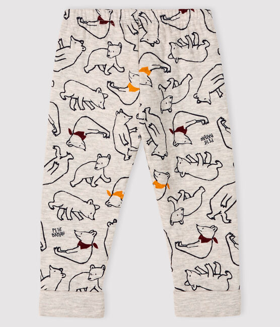 Pantalone in tubique bebè maschio grigio BELUGA/bianco MULTICO
