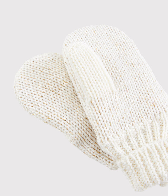 Muffole bambina bianco MARSHMALLOW/giallo OR