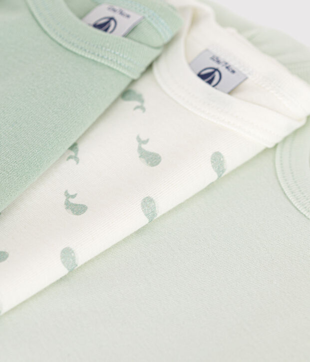 Confezione da 3 body a maniche corte in cotone con stampa di balene neonato multicolore