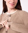 Cardigan in misto lana e cotone tinta unita donna marrone ROCHE