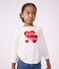 T-shirt a maniche lunghe con motivo a cuore bambino bianco