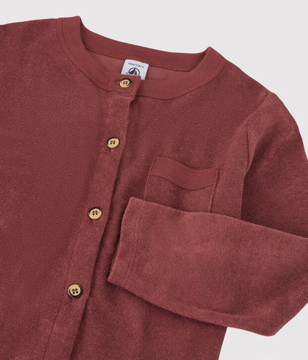 Cardigan in spugna bambina marrone