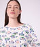 Pigiama in cotone stampato Parigi donna bianco/multicolore