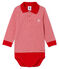Body a polo fantasia millerighe bebè maschio rosso TERKUIT/bianco MARSHMALLOW