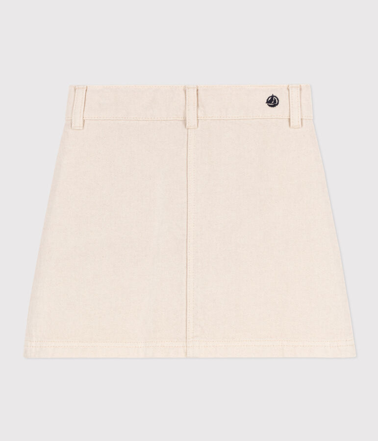 Gonna in denim bambina ecru