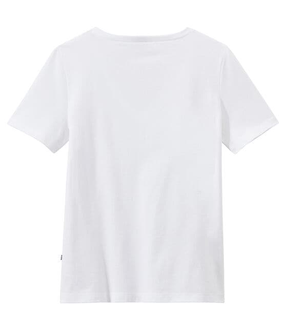 T-shirt donna con SCOLLO A V in jersey leggero bianco ECUME