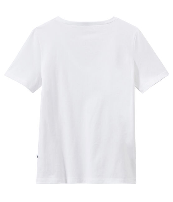 T-shirt donna con SCOLLO A V in jersey leggero bianco ECUME