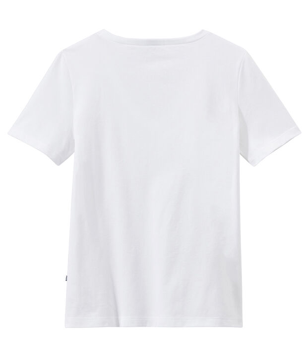 T-shirt donna con SCOLLO A V in jersey leggero bianco