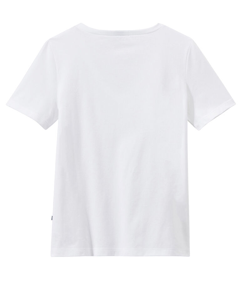 T-shirt donna con SCOLLO A V in jersey leggero bianco