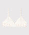 Reggiseno imbottito ragazza in cotone ed elastam motivo fiore bianco MARSHMALLOW/bianco MULTICO