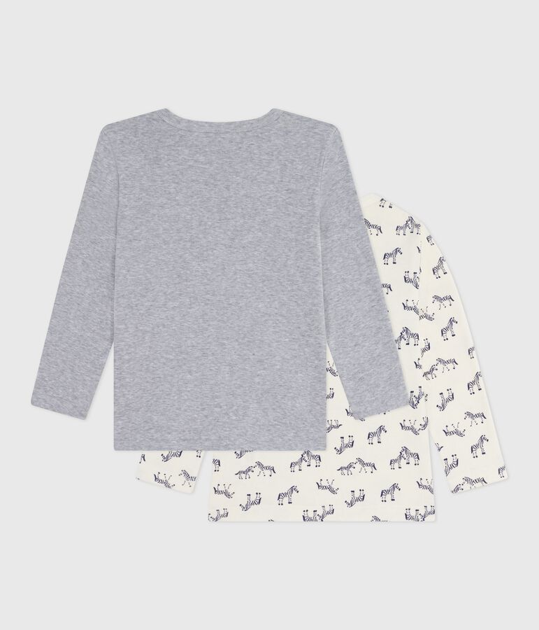 Set di T-shirt a maniche lunghe in cotone con stampa di zebre bambino multicolore