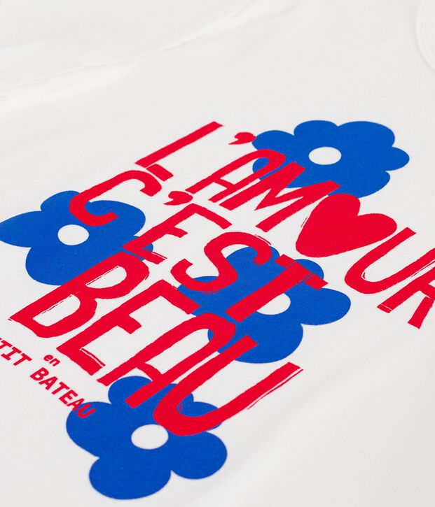 T-shirt a maniche corte in cotone donna bianco