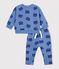 Set felpa e pantaloni in cotone con stampa animalier neonato blu/multicolore