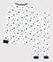 Pigiama a stelle bambina/bambino in cotone bianco MARSHMALLOW/blu MEDIEVAL