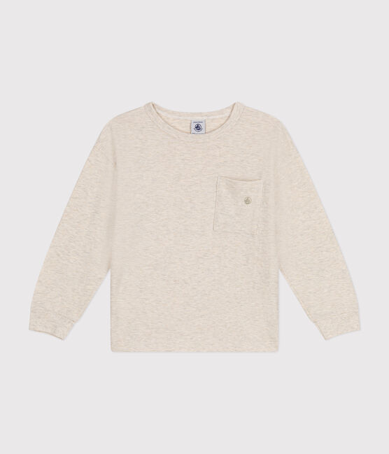 T-shirt a maniche lunghe in jersey flammé  bambino beige MONTELIMAR CHINE