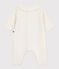 Tutina con colletto in maglia e ricamo "P'tit Cœur" neonata bianco MARSHMALLOW