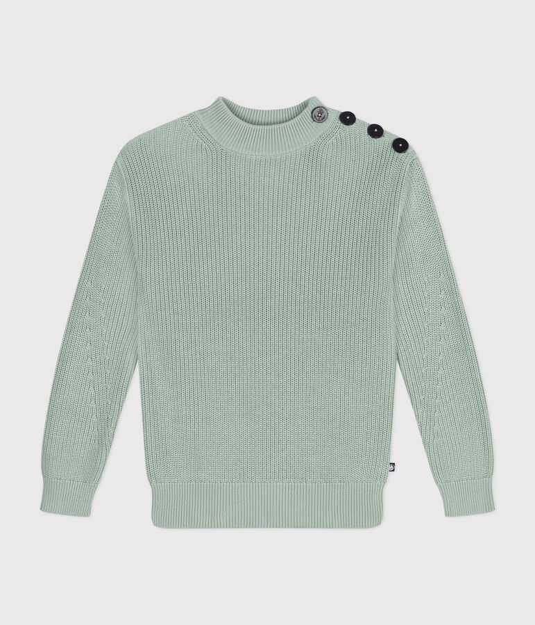 Maglione a costa inglese in cotone Donna verde
