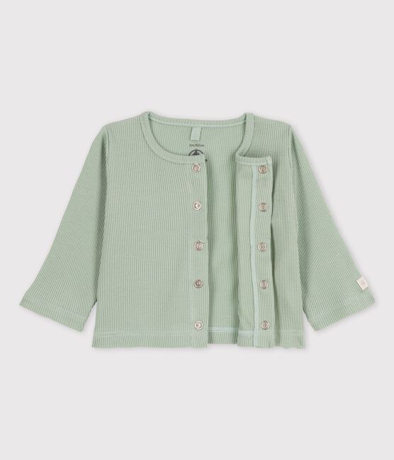 Cardigan per bebè in cotone e Lyocell verde HERBIER
