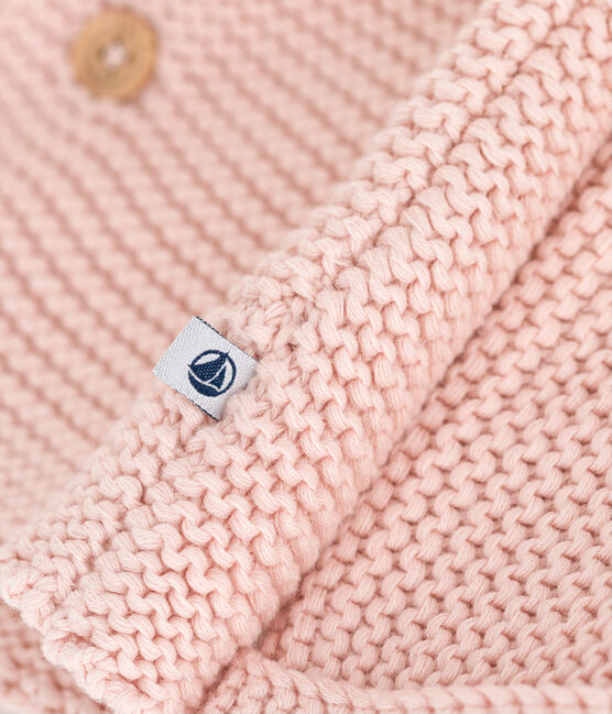 Cardigan in tricot a punto legaccio per bebè rosa SALINE