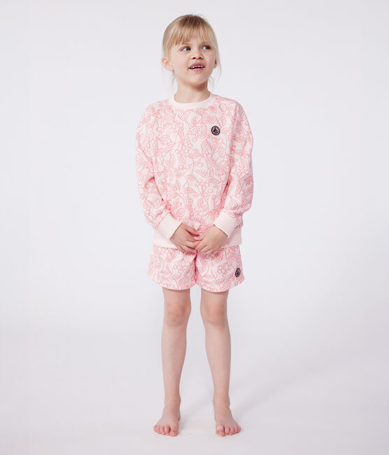 Felpa in cotone stampato bambina rosa FLEUR/ SPI