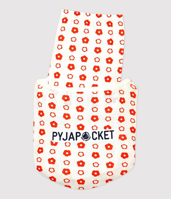 Pigiama bambina/bambino snugfit fantasia grafica in cotone biologico bianco MARSHMALLOW/ SPICY