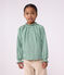 Blusa a maniche lunghe in cotone con stampa bambina verde/bianco