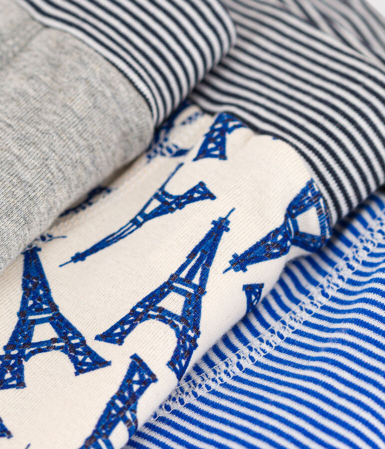 Confezione da 3 boxer bambino in cotone motivo Parigi multicolore