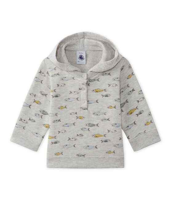 Felpa con cappuccio bebé bambino grigio BELUGA/bianco MULTICO