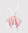 Doudou a costine, il tessuto emblematico di Petit Bateau. rosa CHARME/bianco MARSHMALLOW