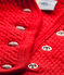 Cardigan bebé bambina tinta unita rosso TERKUIT