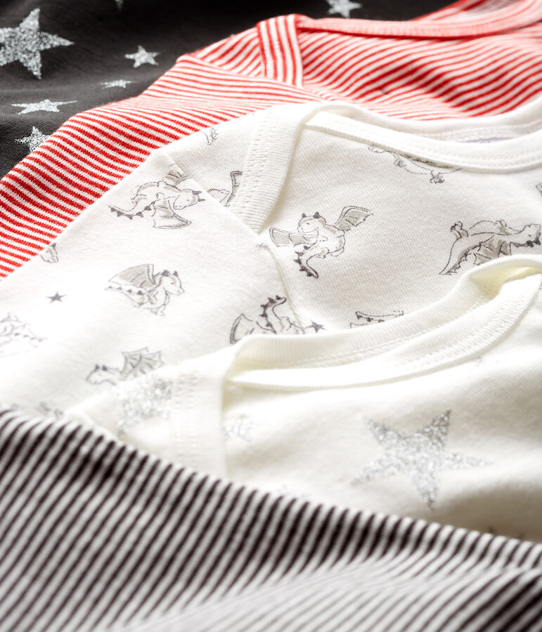 Confezione da 5 body a manica lunga beb&egrave; maschietto multicolore