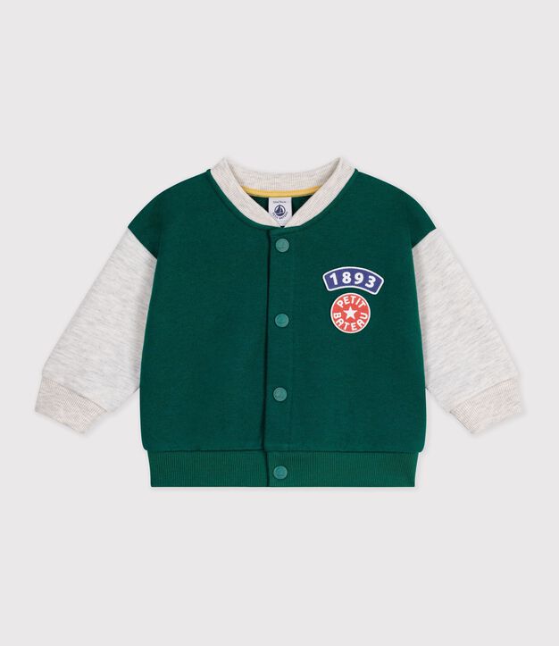 Orsacchiotto bicolore in cotone per neonati verde/beige