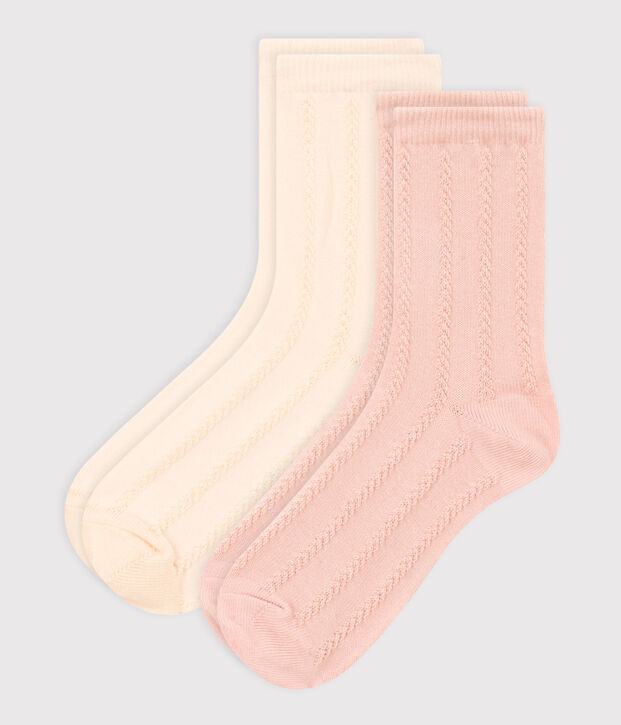 Confezione da 2 paia di calzini bambina punto fantasia multicolore