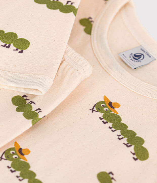 Pigiama fantasia animalier in cotone bambino ecru/multicolore