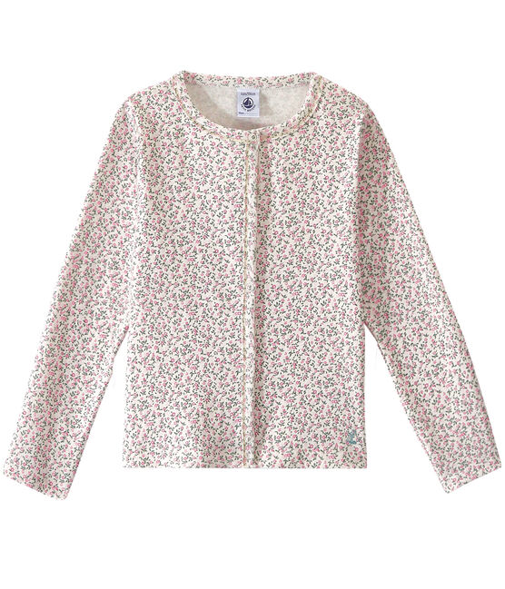 Cardigan bambina stampato bianco MARSHMALLOW/bianco MULTICO
