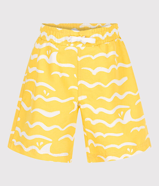 Shorts da mare bambino con stampa giallo ORGE/bianco MARSHMALLOW