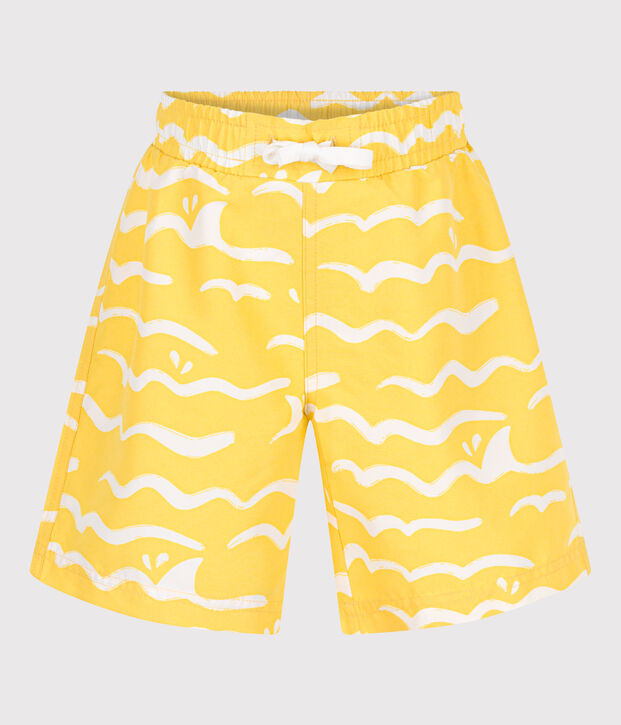Shorts da mare bambino con stampa giallo/bianco