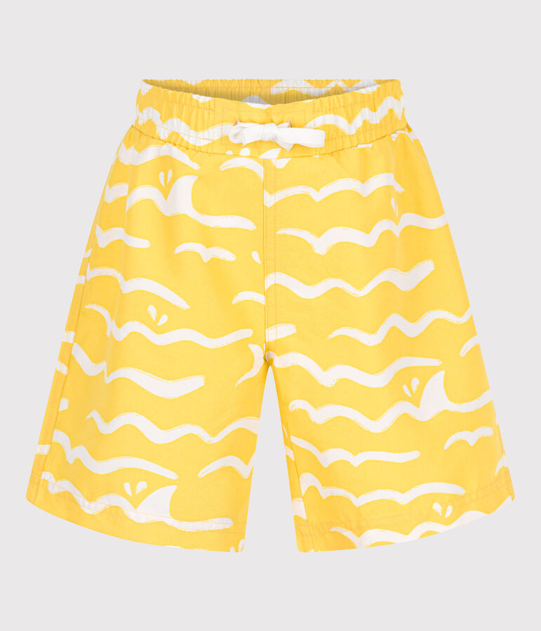 Shorts da mare bambino con stampa giallo/bianco