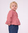 Blusa a maniche lunghe in cotone a righe neonato rosa/rosa