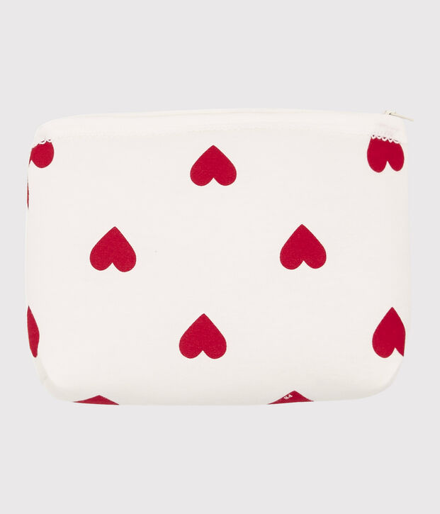 Astuccio cuore rosso beb&egrave; in cotone bianco/rosso