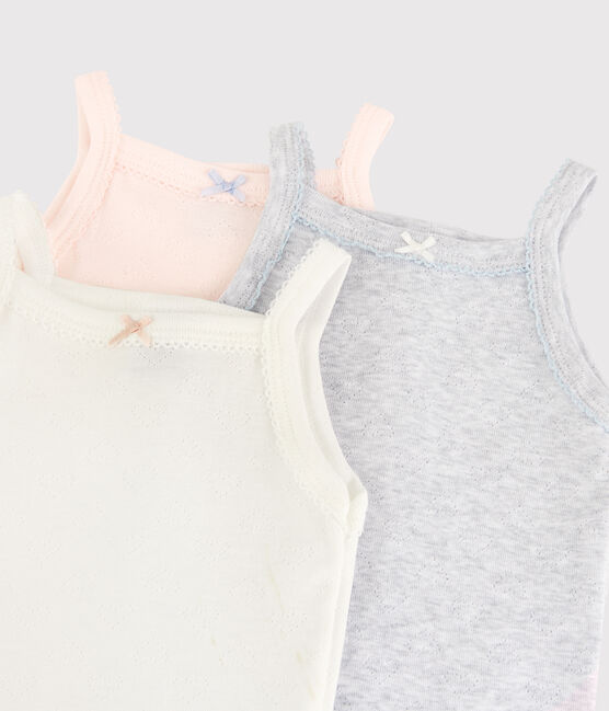 Confezione da 3 body con spalline bebè femmina cotone biologico variante 1
