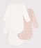 Confezione da 3 body a maniche lunghe in cotone con balene rosa variante 1